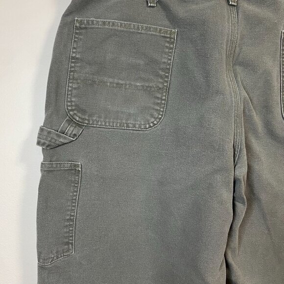 Carhartt Men's Gray Work Pants Size 42x32 Heavy Duty Cotton Canvas Relaxed Fit - Picture 8 of 9
